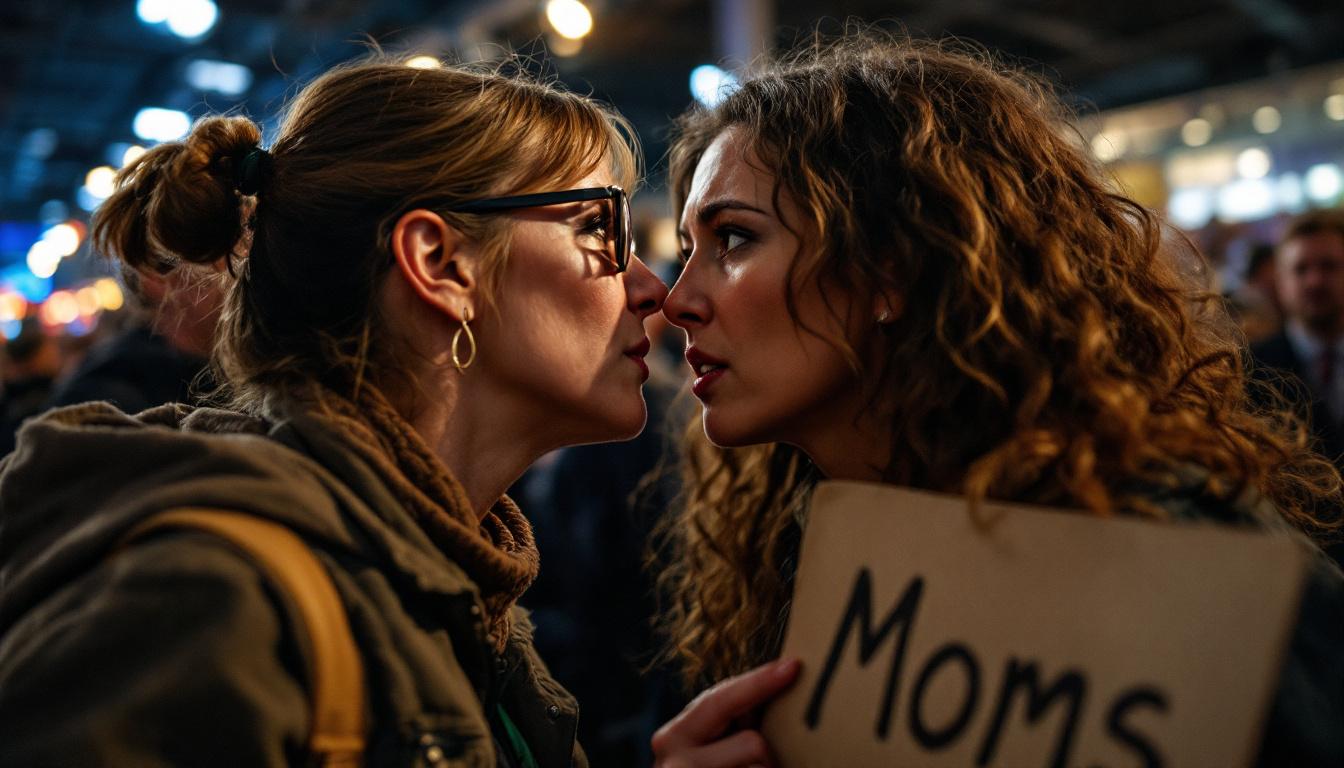 Pro-Trans Activist at California Democrat Convention Whispers Death Threat to Mom Asking About Her Kid's Education